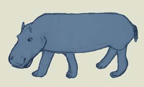 Flusspferd (Zeichnung: Roxy Schmidt)