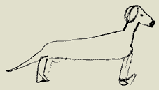 Hund, Zeichnung C. & A. Glas