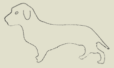 Hund, Zeichnung C. & A. Glas